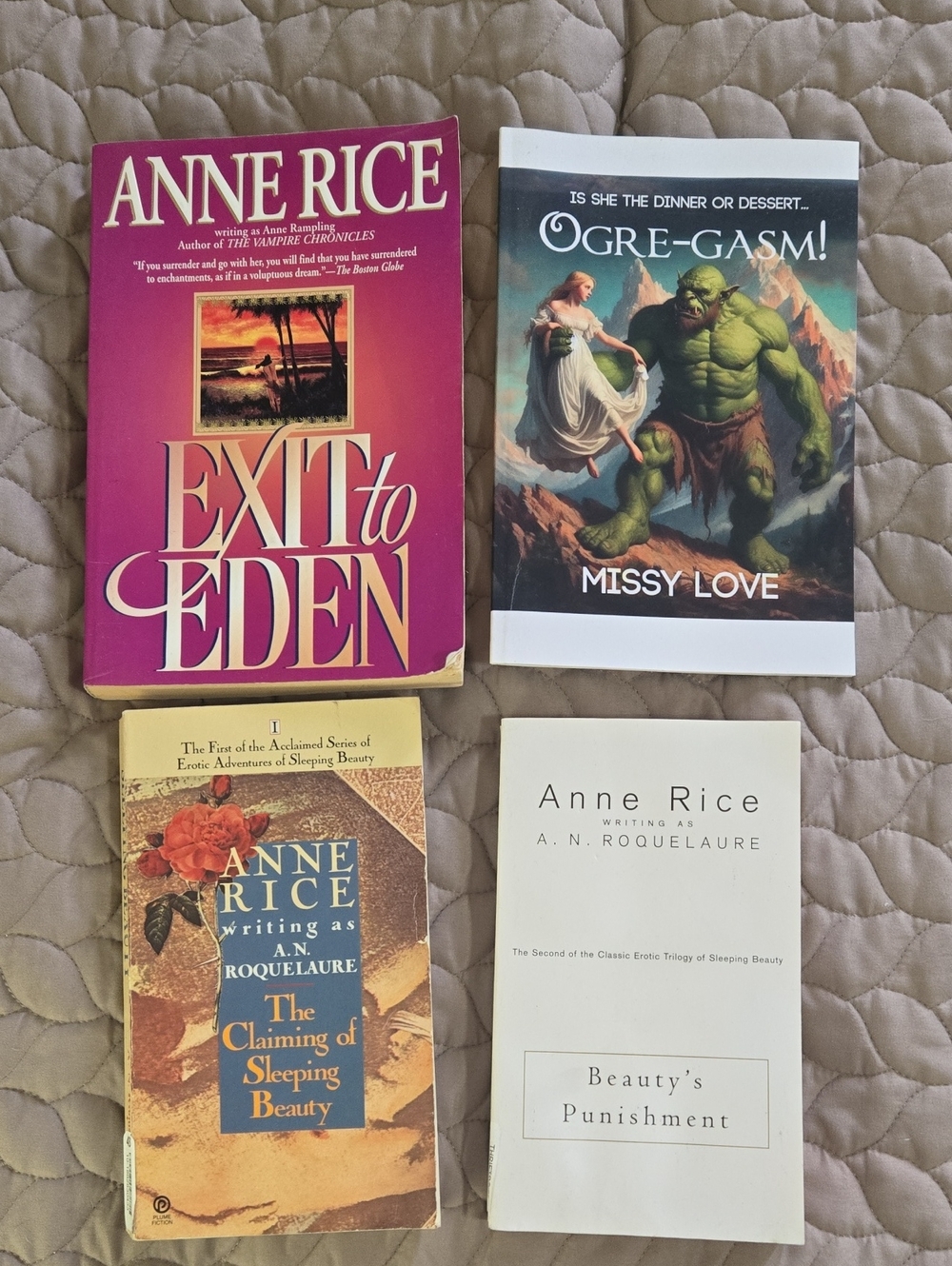 Anne Rice Classic Paperback Book Set – Pink, Cream, White, and Green Covers